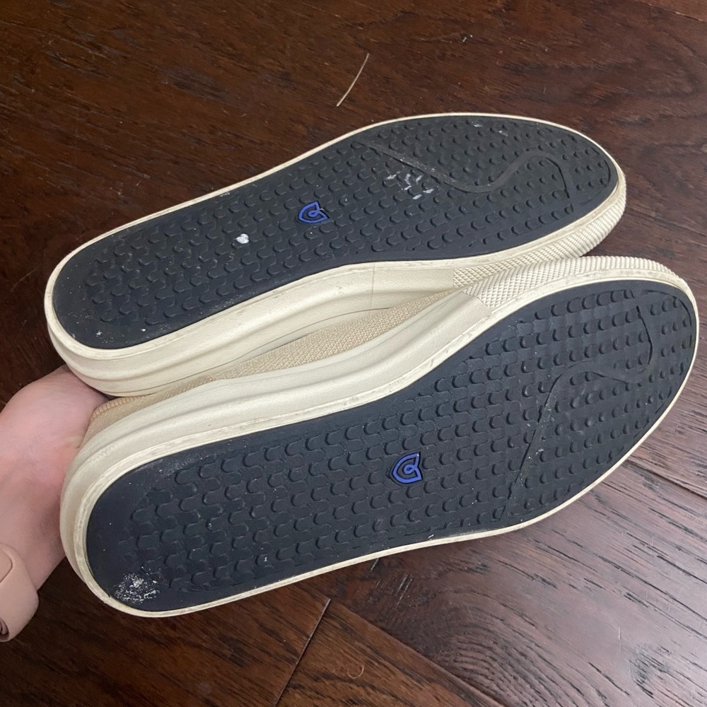Rothy's Tan and Blue Slip-On Loafers - Picture 3 of 3